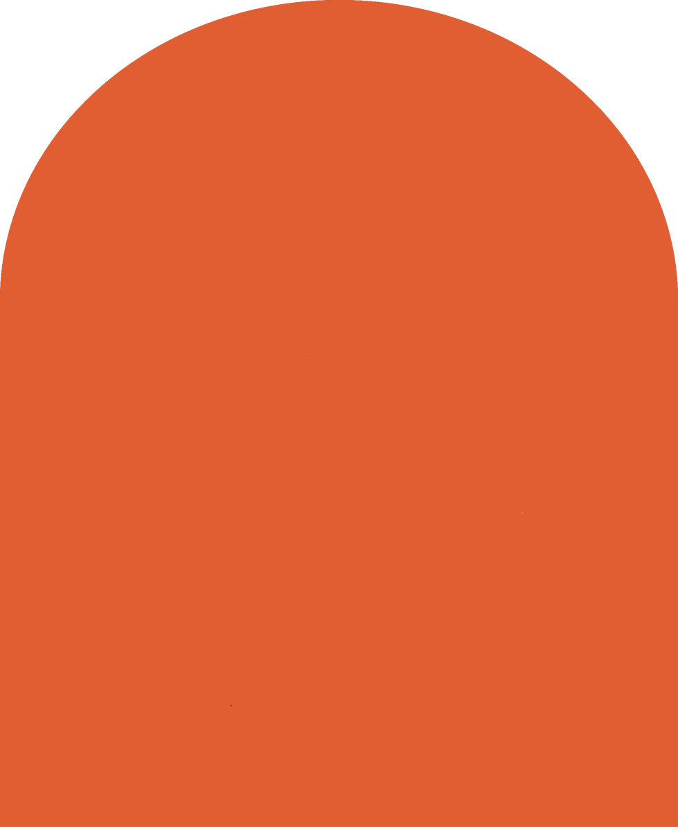 Digital mockup of an arch style envelope liner in a red orange color.