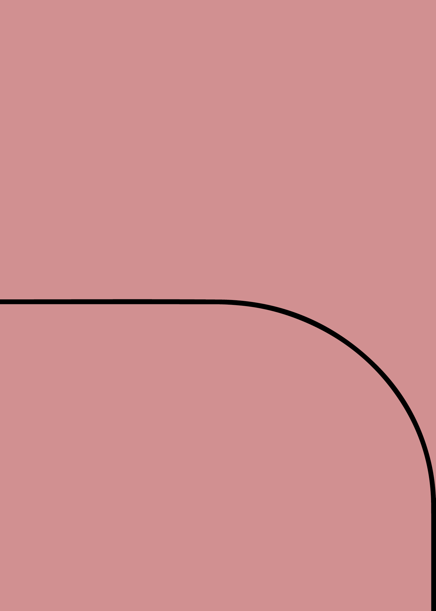 Digital mockup of an invitation curved arch style pocket in a rose color.