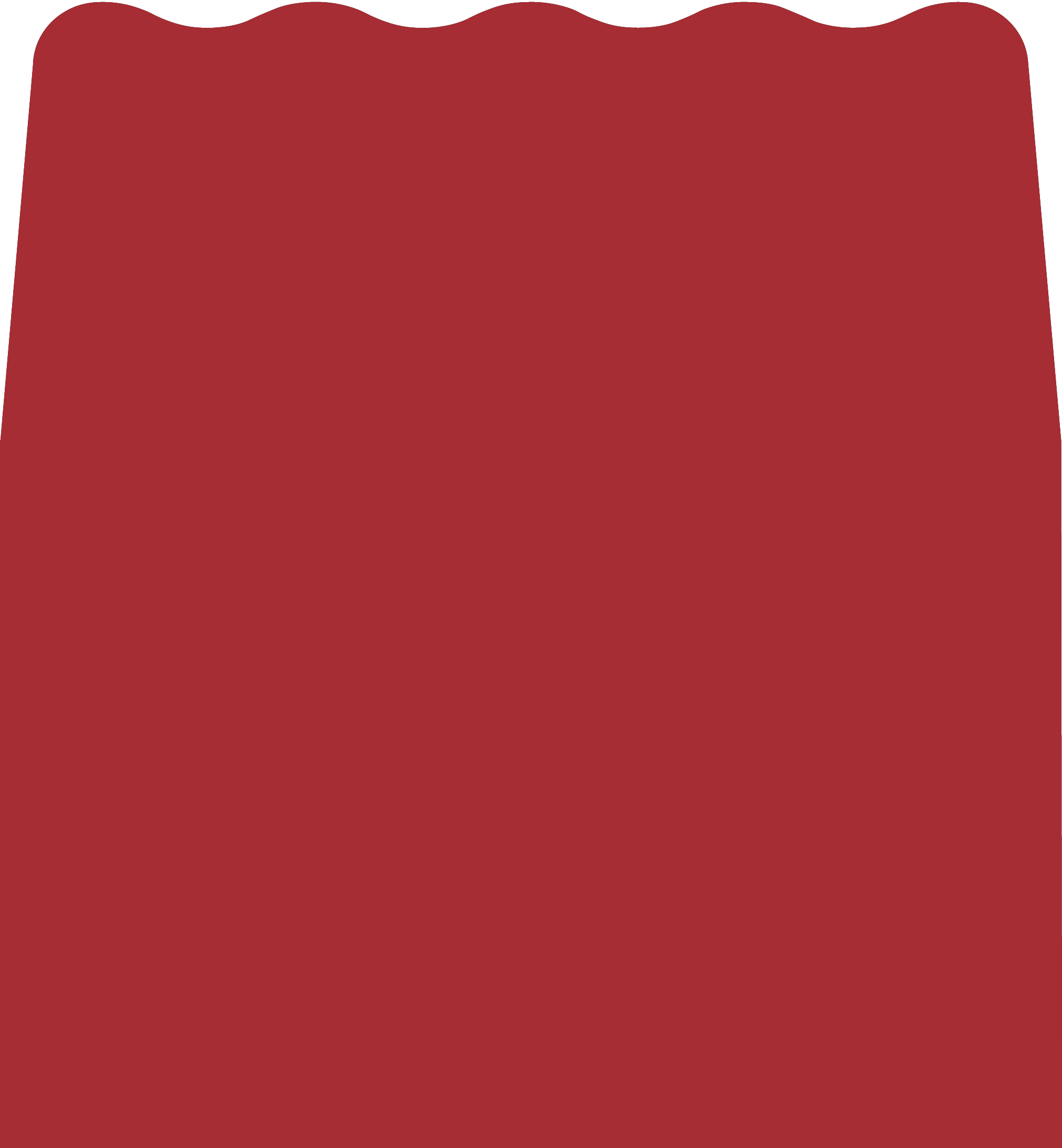 Digital mockup of a wave style envelope liner in a classic red color.