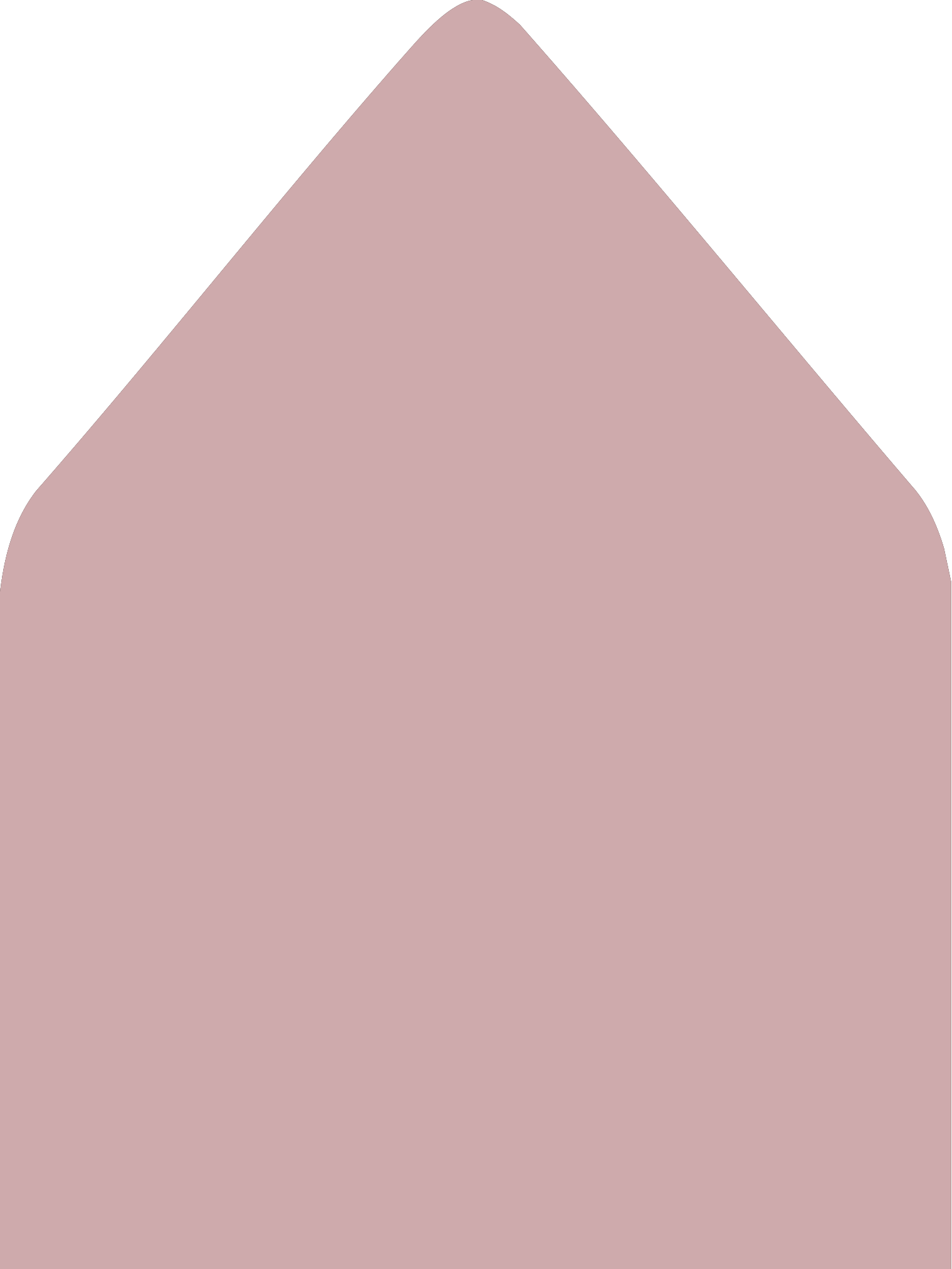 Digital mockup of a standard style envelope liner in a vintage rose color.