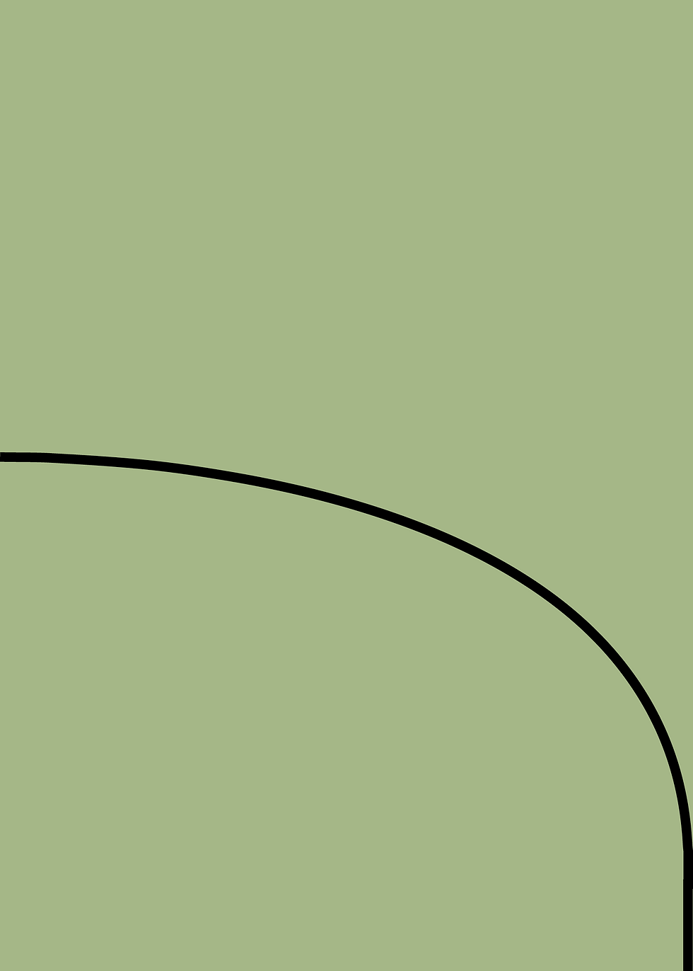 Digital mockup of a half arch style wedding invitation pocket in a olive green color.