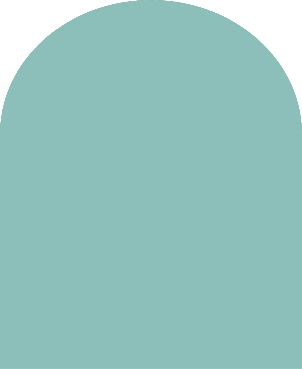 Digital mockup of an arch style envelope liner in a metallic blue green color.