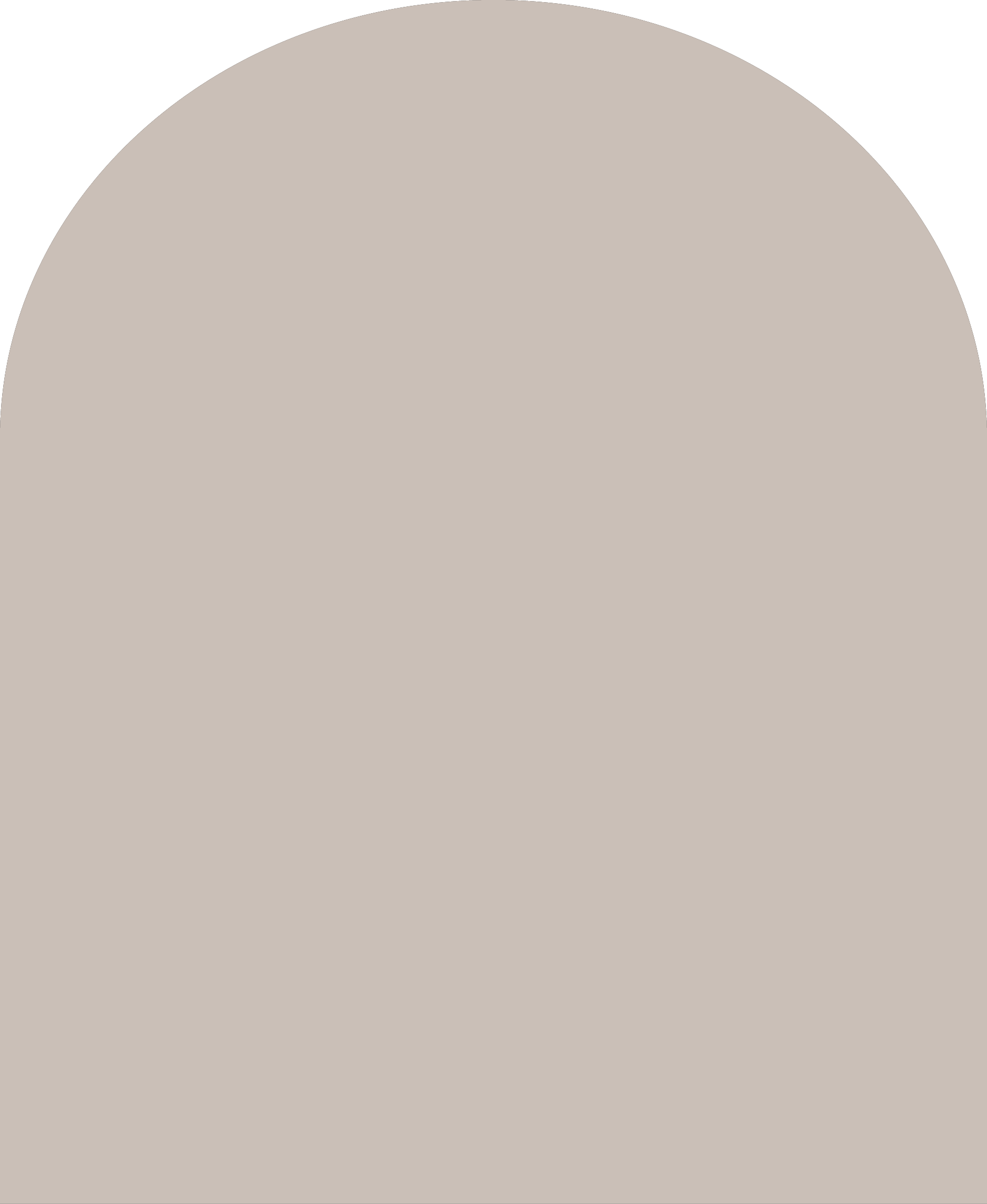 Digital mockup of an arch style envelope liner in a light taupe color.