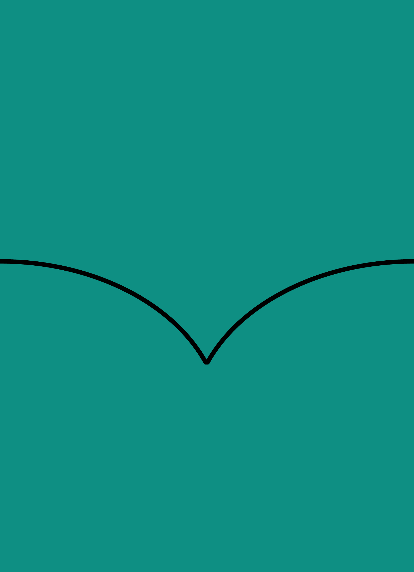 Digital mockup of a tulip style wedding invitation pocket in a teal color.