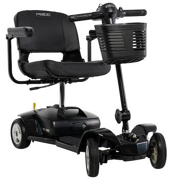 Pride Go Go Elite Traveller 2 lightweight travel scooter that disassembles for easy transportation.