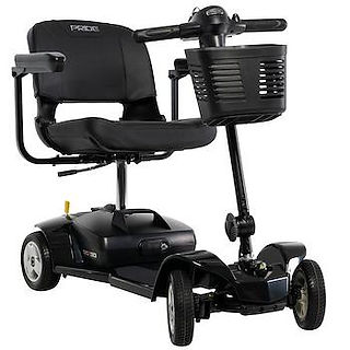 Pride Go Go Elite Traveller 2 lightweight travel scooter that disassembles for easy transportation.