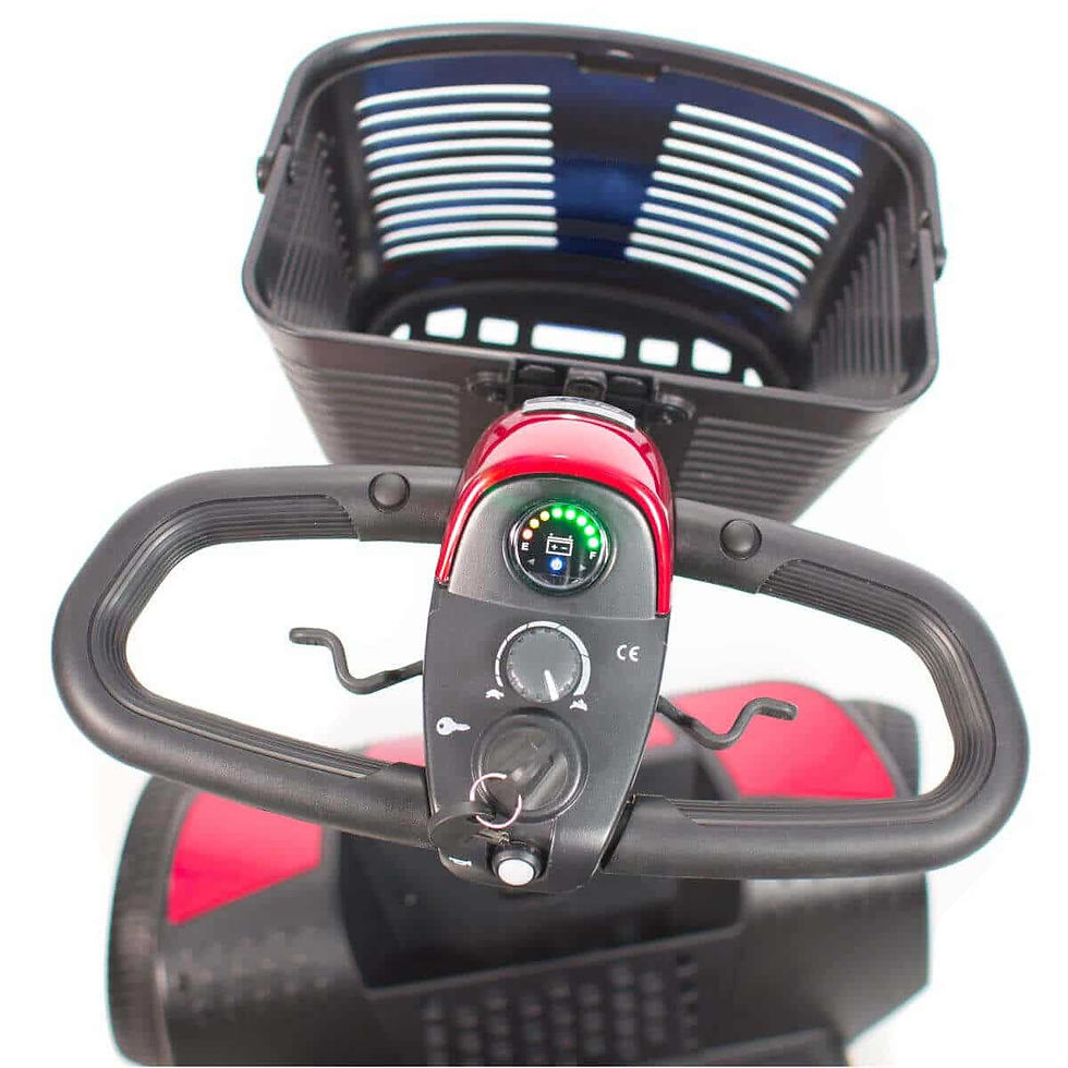Thumbnail: Pride Go-go Sport 4- Wheel Mobility Scooter delta tiller view, from top