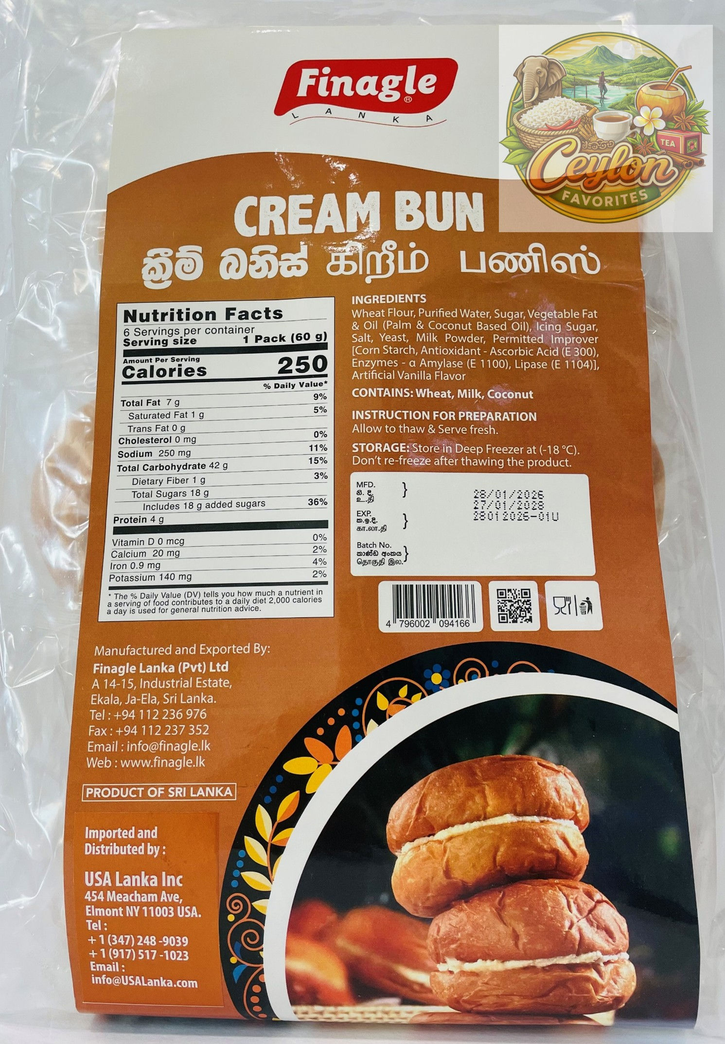 Finagle Cream Buns - 300g - (Add a Frozen box for UPS shipping)