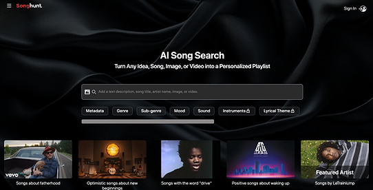 songhunt homepage