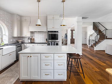 Kitchen Building Supplies interior designed to a transitional style.