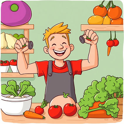 happy person working out with vegetables.jpg