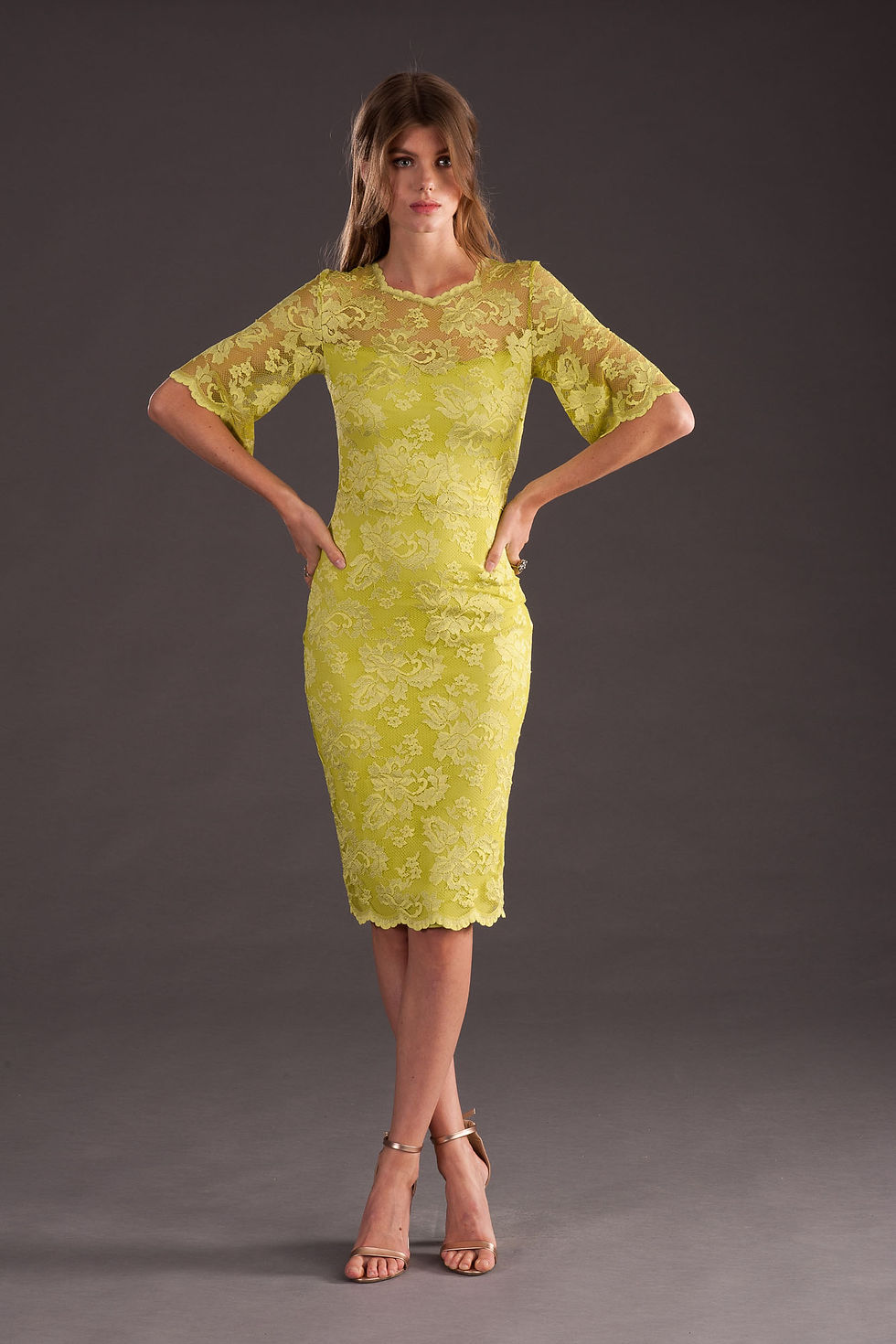Klassisches Cocktail Spitzenkleid