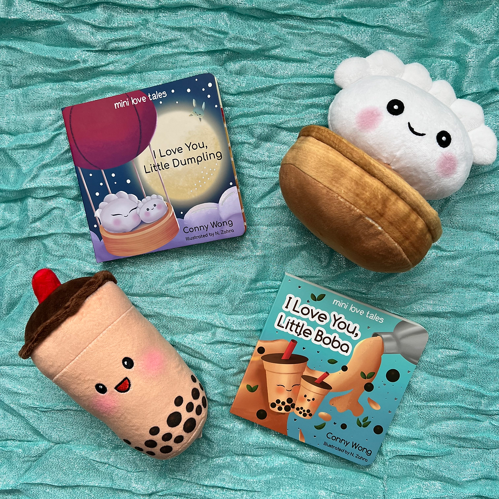 I Love You, Little Dumpling and I Love You, Little Boba books and plushies