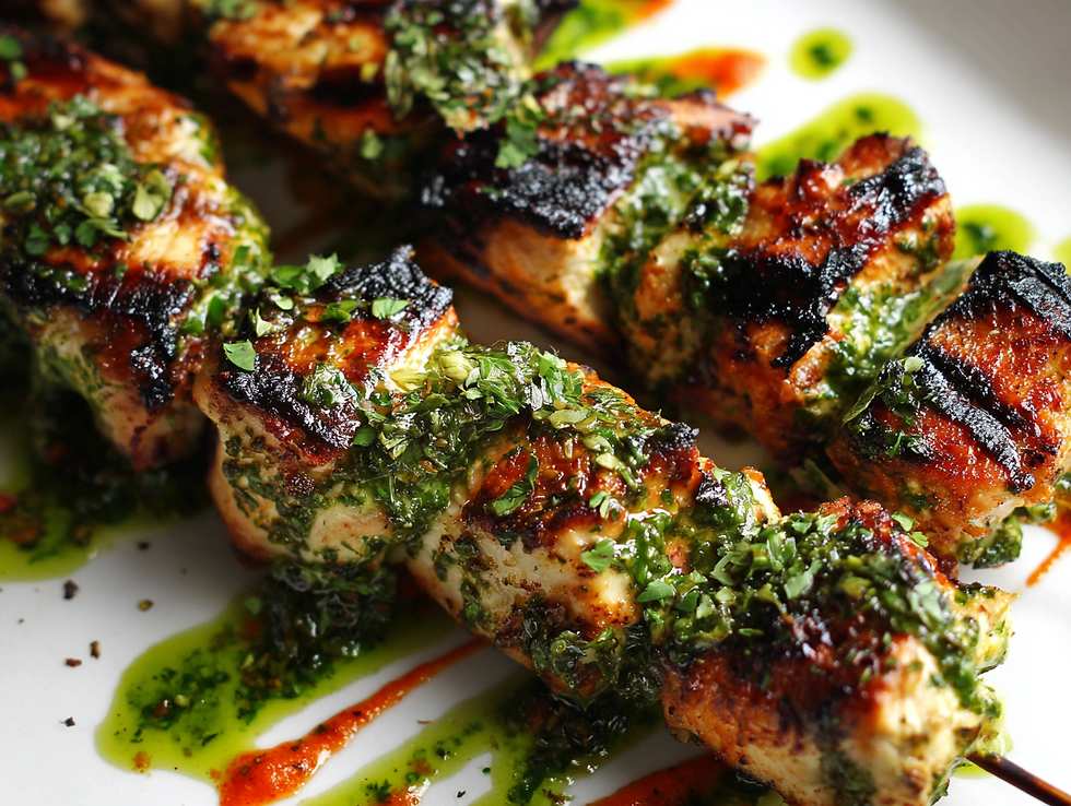 *Clean-Cut: Chimichurri Grilled Chicken Skewers