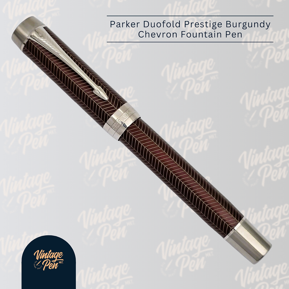 Parker Duofold Prestige Burgundy Chevron Fountain Pen