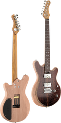 Electric guitar, front and back views