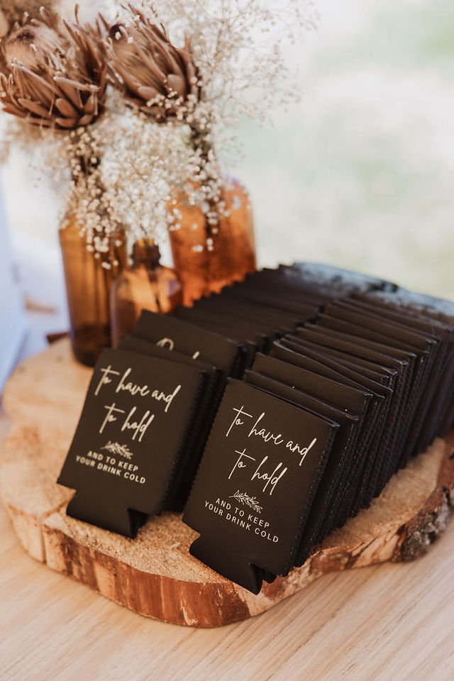 Customised beer cooler at wedding
