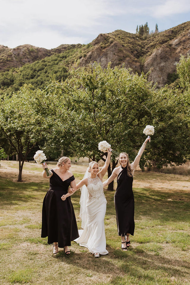 Bride and bridesmaids at the winehouse