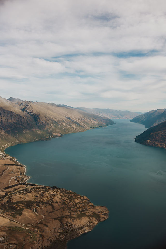 Queenstown landscape from helicopter