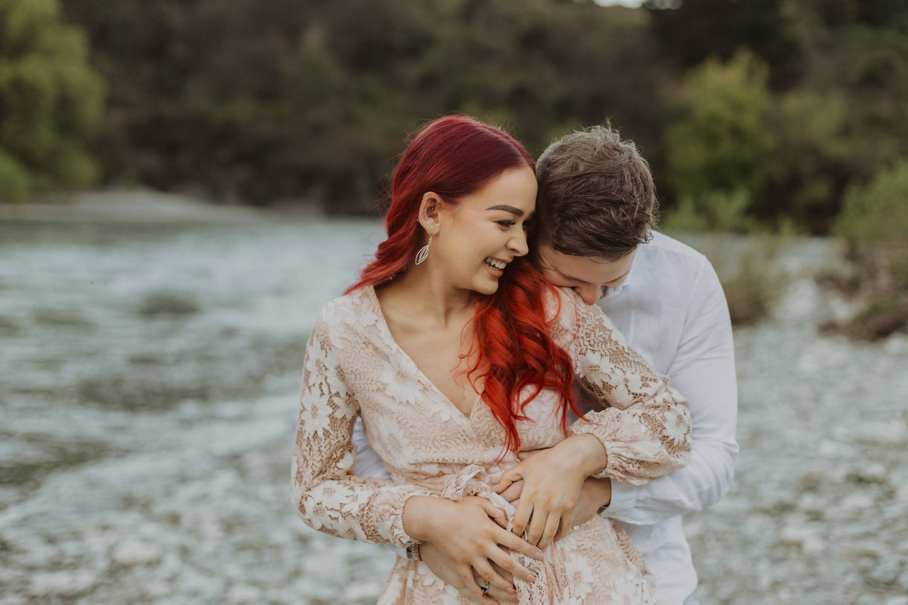 Queenstown river and mountain engagement photos