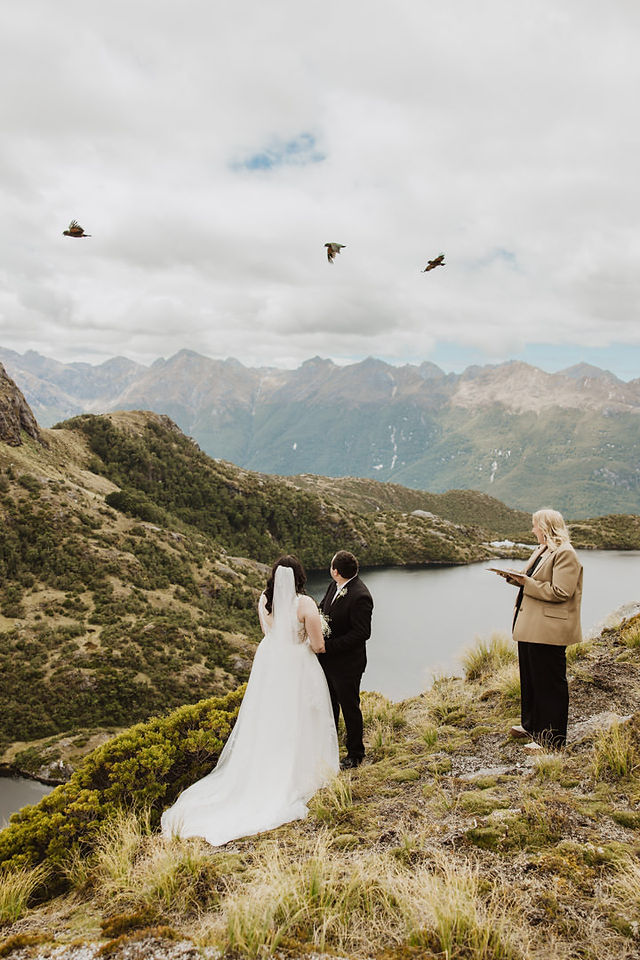 Helicopter elopement at Norwest Lakes in Fiordland