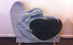 Angel and Heart Headstone in Invercargill