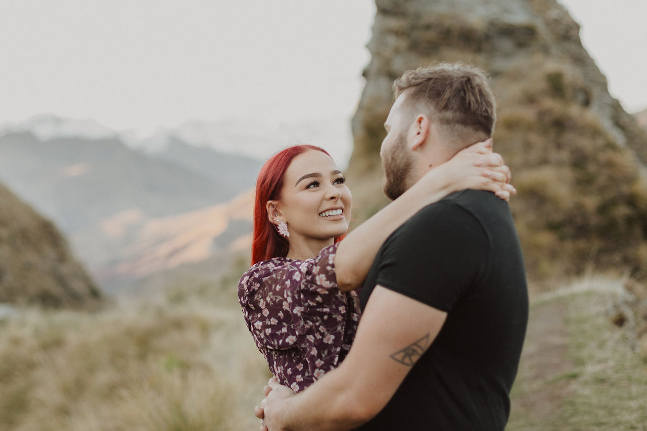 Queenstown river and mountain engagement photos