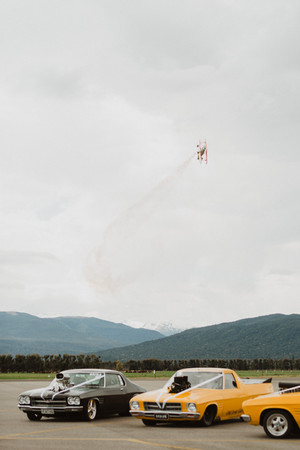Te Anau helicopter and drag car wedding