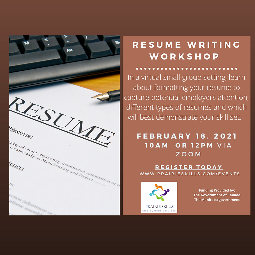 Resume Writing Workshop 12 PM
