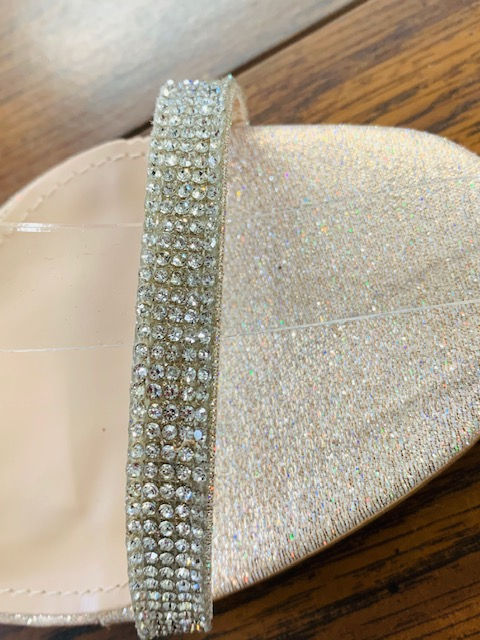 Thumbnail: Champagne Rhinestone Dressy Lower Heels