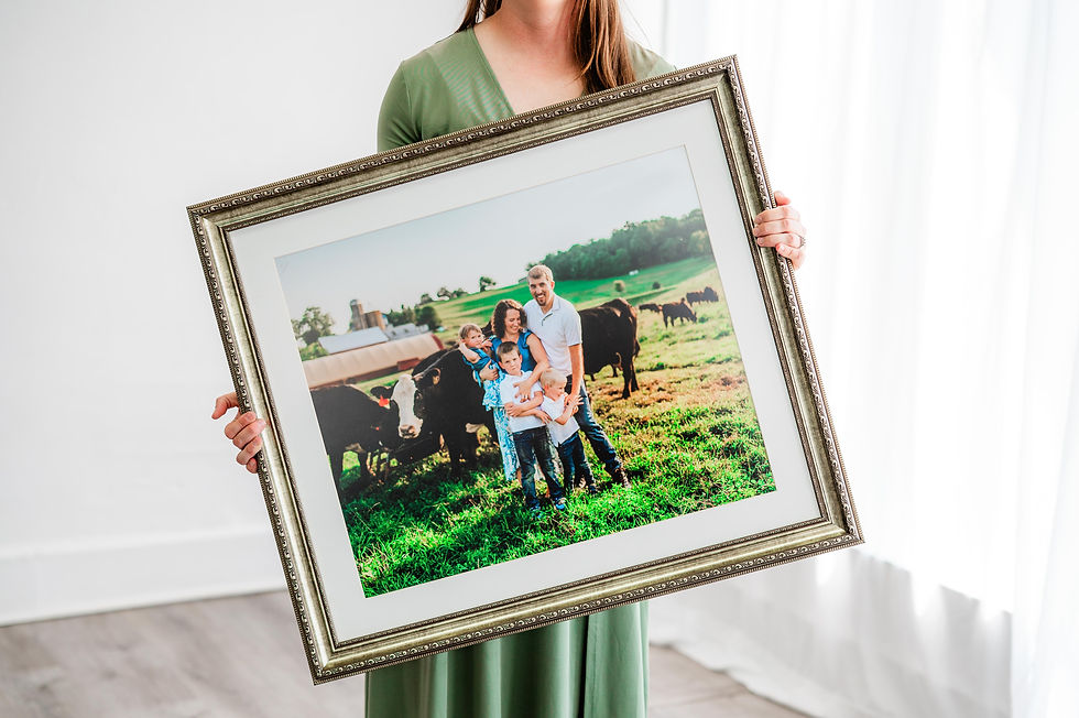 Morgantown family photographer, family photography in Morgantown WV, heirloom photography, printed family photos, framed family portraits, and family photo albums