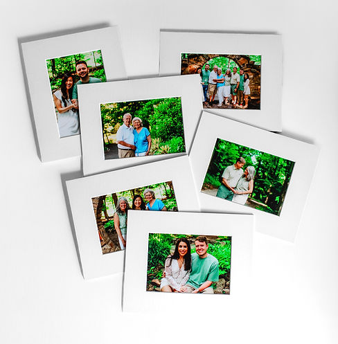 A collection of matted prints created by Moments Captured, LLC during a full-service photography session in Morgantown, WV