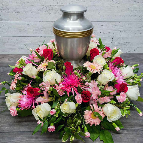 Couronne d'urne, fleurs pour crémation, crématorium d'auxerre