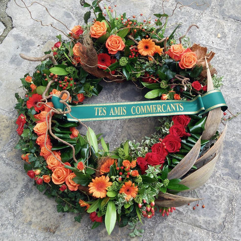 Couronne de deuil, couronne funéraire, livraison lindry