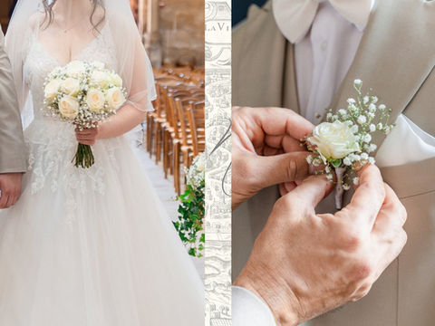 Le bouquet de mariée et la boutonnière, fleuriste mariage yonne bourgogne