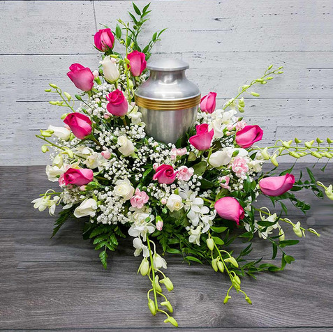 Couronne d'urne, fleurs pour crémation, crématorium d'auxerre