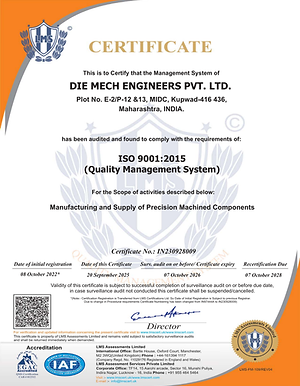 ISO Certificate Die Mech Engineers