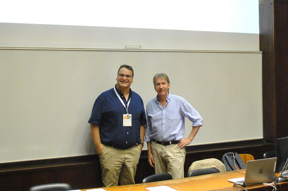 SSCLE President Jonathan Phillips with prize winner Glauber Wisniewski.