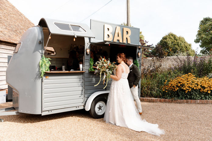 Bride and Groom at Mobile Bar