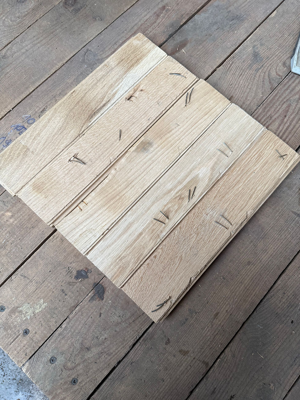 Thumbnail: 🎨 CGO357W — Reclaimed Oak Colorful GYM Parquet Flooring (35×7 cm) @wood_job_uk