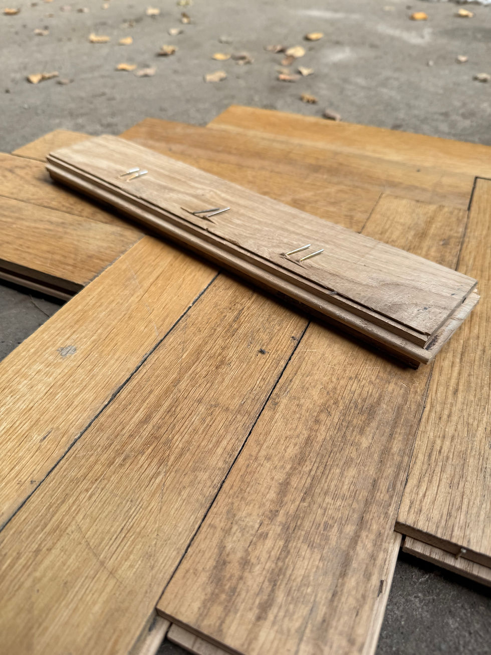 Thumbnail: 🌿 GO357W — Reclaimed Oak GYM Parquet Flooring (35 × 7 cm) @wood_job_uk