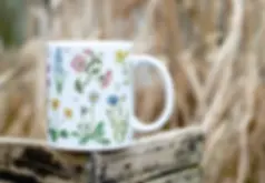 Wildflower mug outdoor view