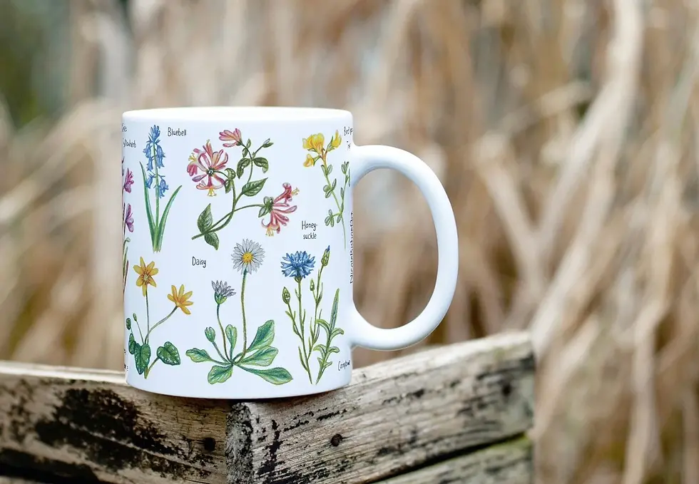 Wildflower mug outdoor view