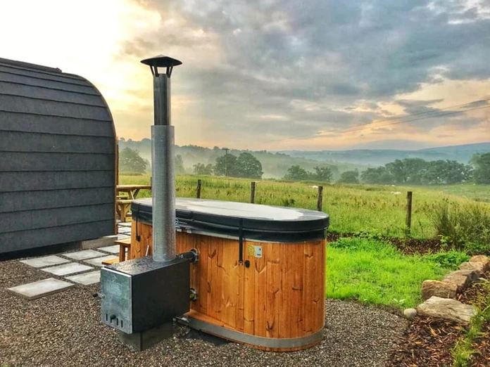 Hot tub at Glamping pod Cumbria Hadrians wall