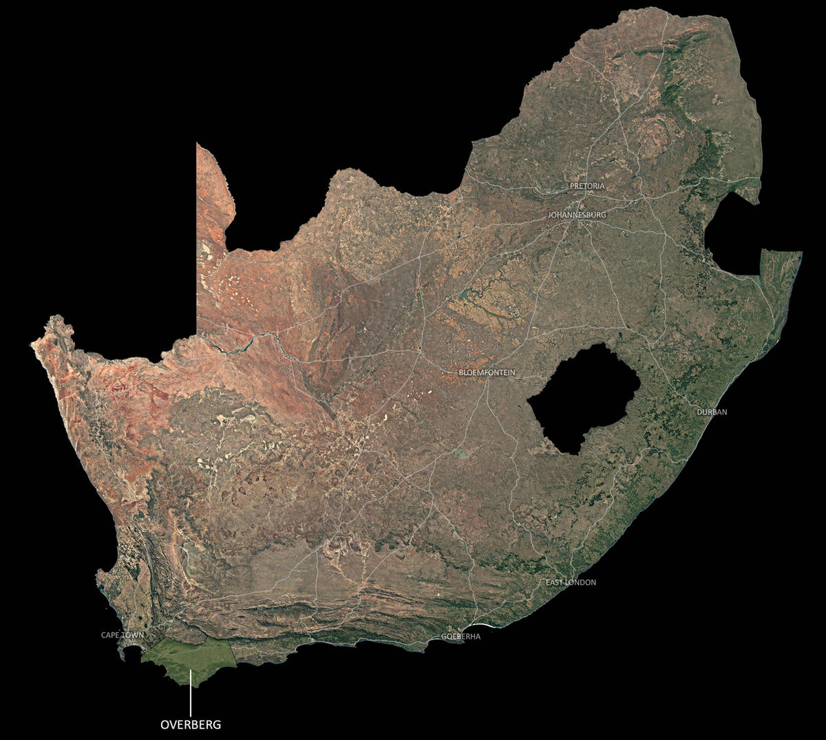 Overberg Map, Overberg Location, South Africa, Cape Wilderness.