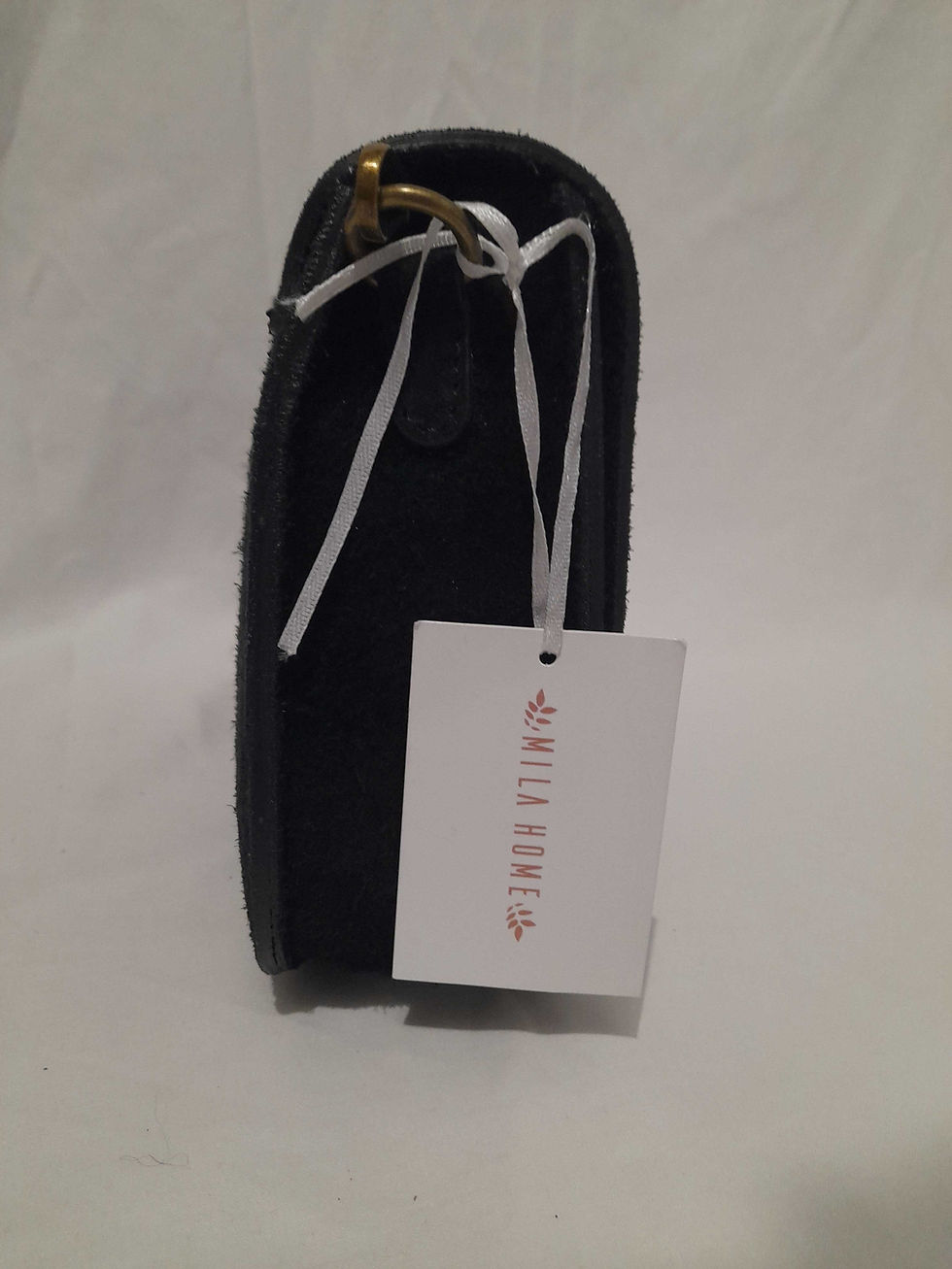 Miniature : Sac à main cuir noir nubuck