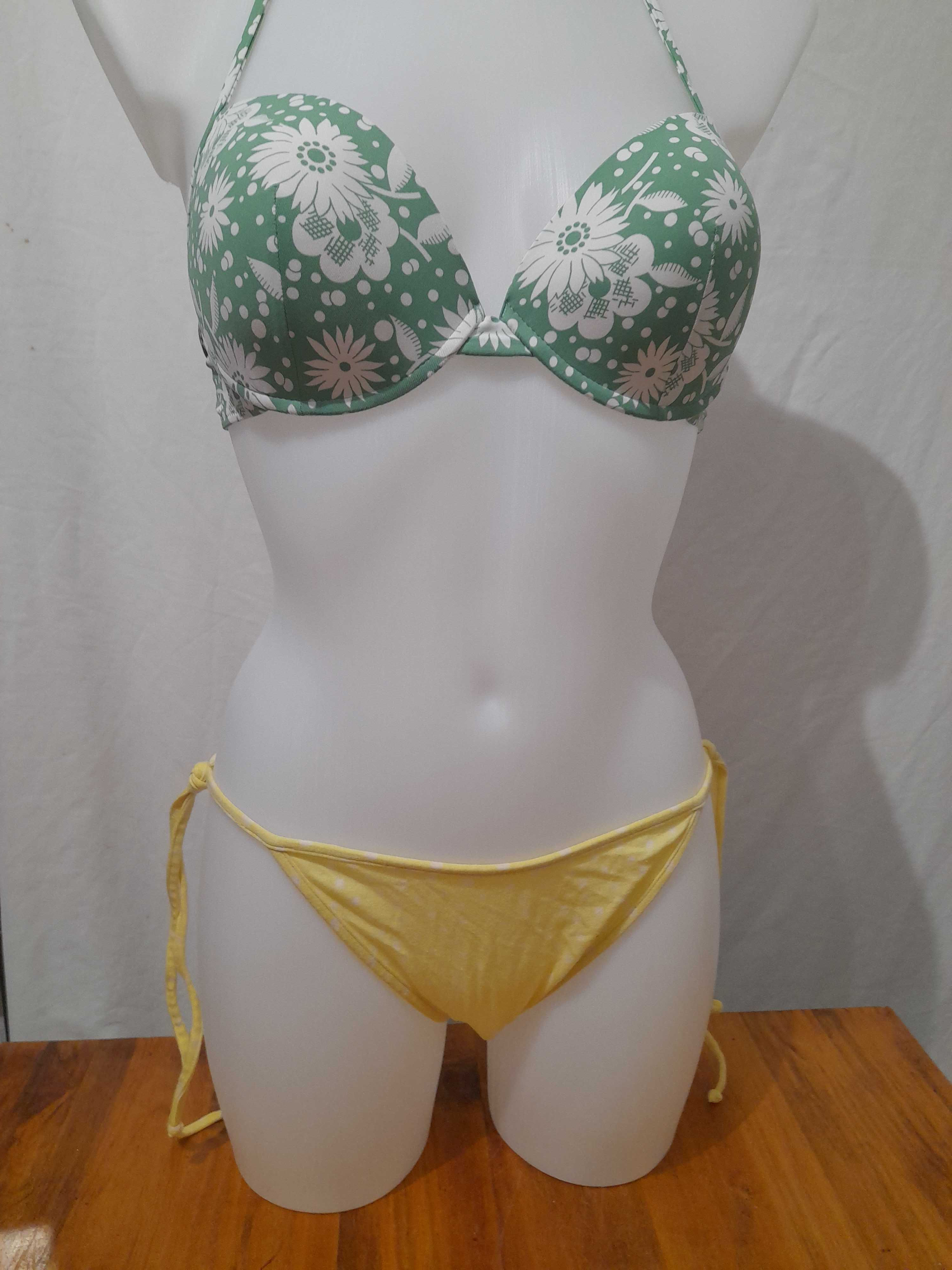 CHLOE - Maillot de bain 2 pièces bikini vert et jaune