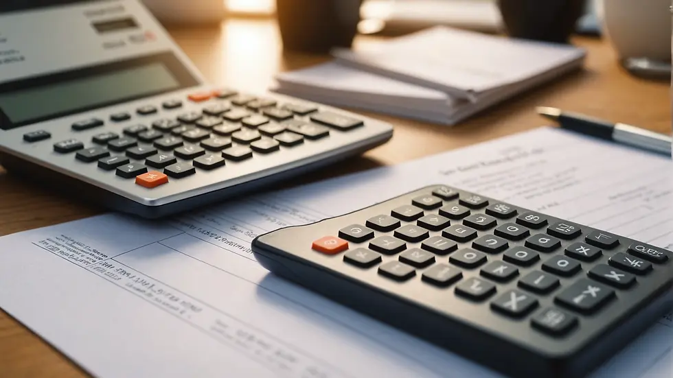 Tax documents and calculator