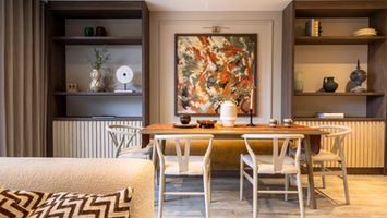 Modern living room with minimalist design and natural light  architectural interior photography