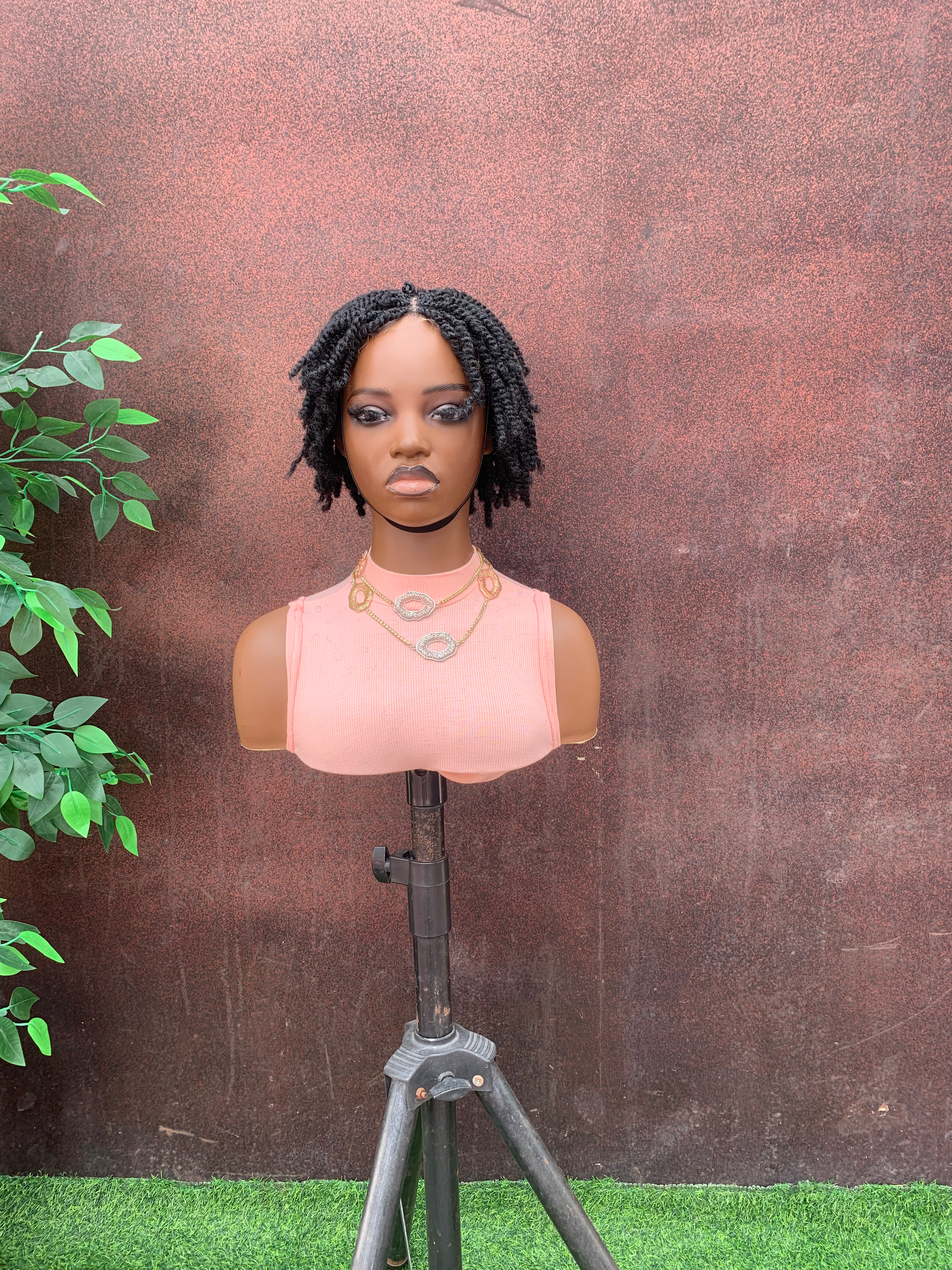 Black pixie cut Marley twist wig